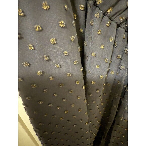 Maison de Papillon Marissa Gold Embellished Jumpsuit Blue Crepe Women's Size‎ M - Picture 8 of 8